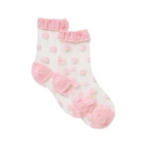 Janie‎ and Jack Baby Girls 0-3 Months Sheer Polka Dot Ankle Socks in Light Pink